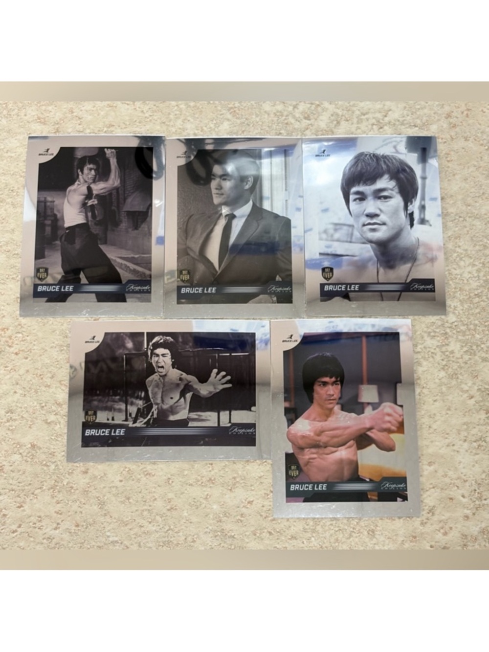 Bruce Lee Dragon 2024 Silver Chrome Refractor MMA Movie Cards Worth $50
